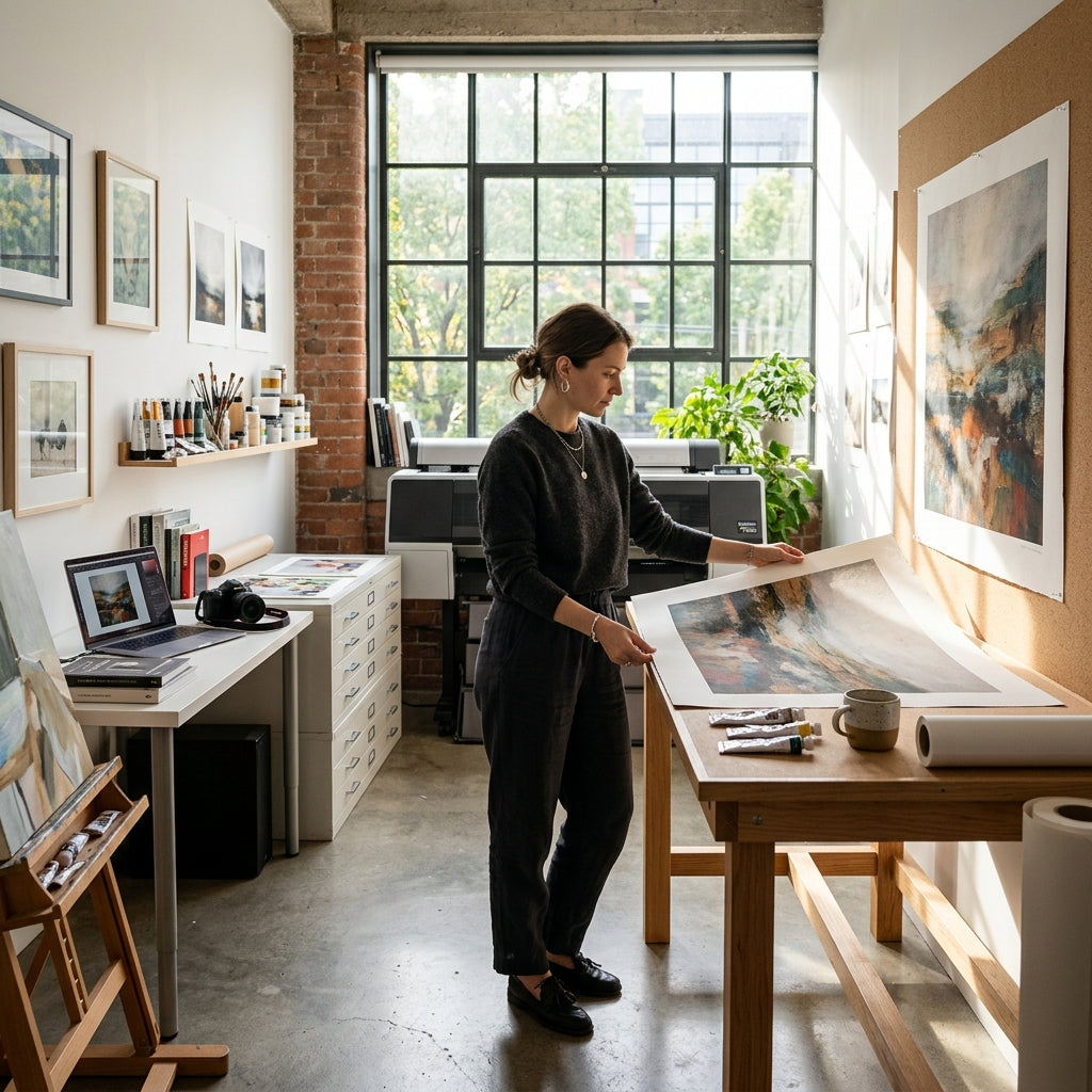 Visionary artist in their studio