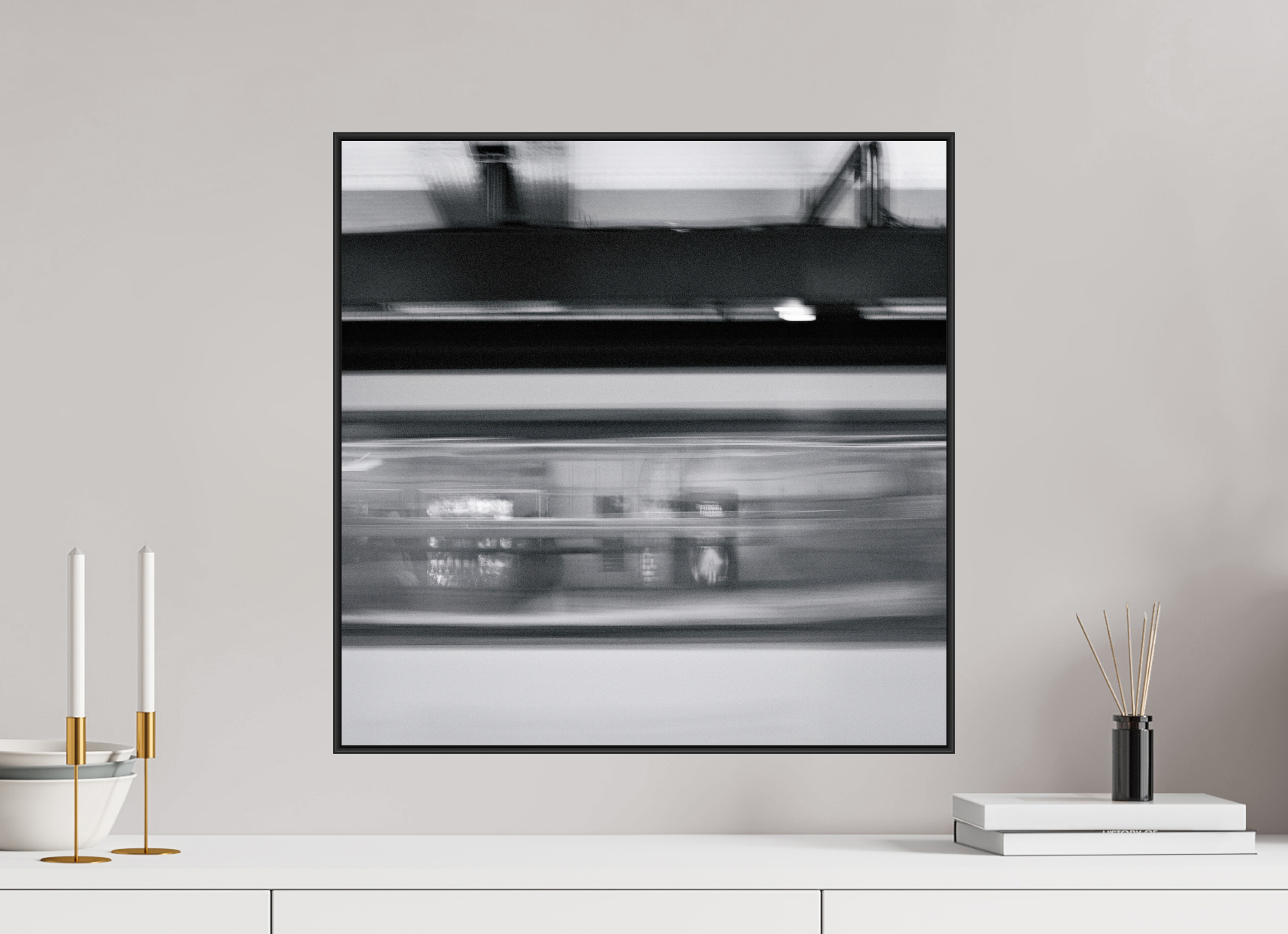 20 x 20″, Black Squared