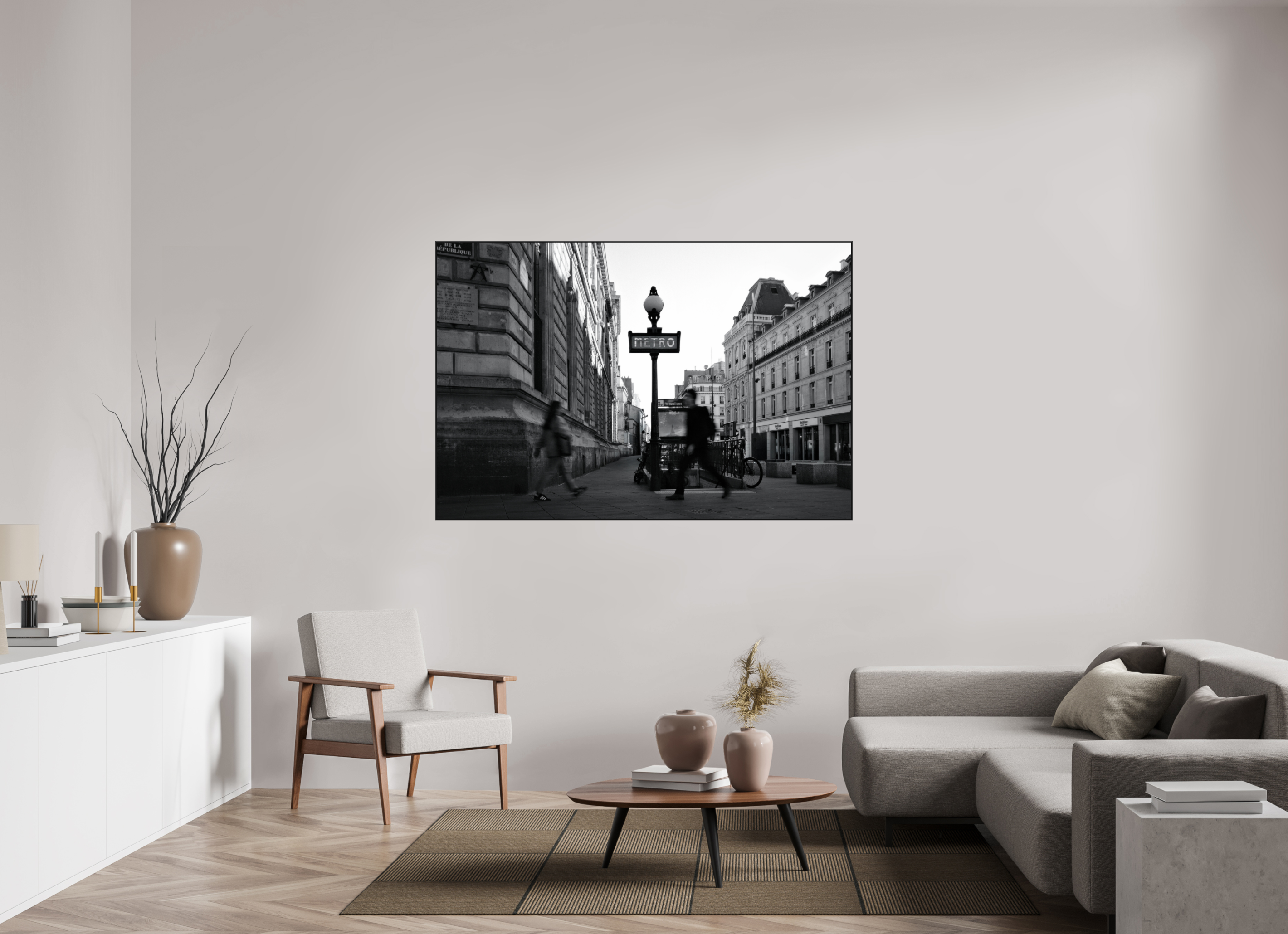 66 x 44″, Black Metros Tresdos