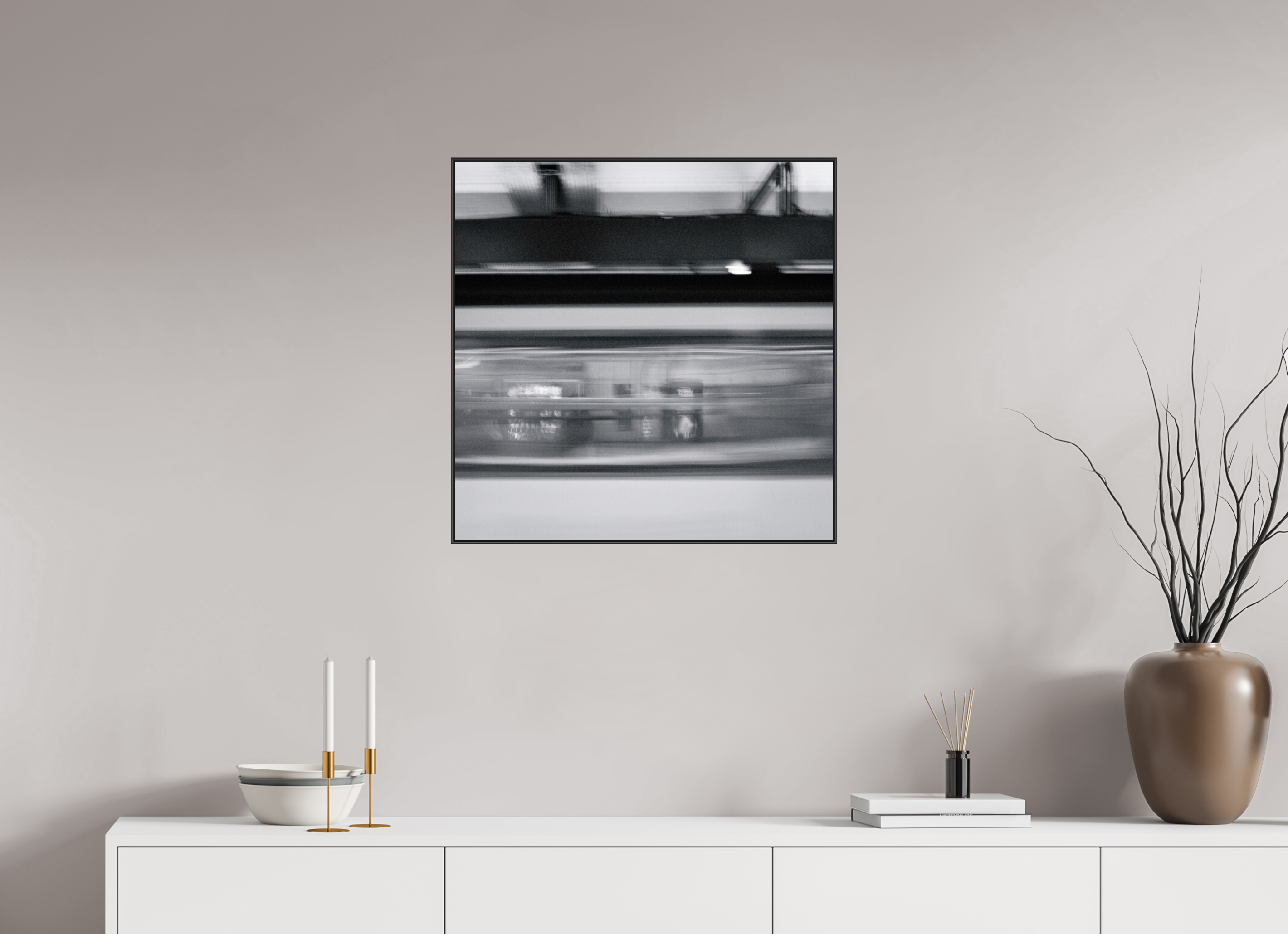 25 x 25″, Black Squared
