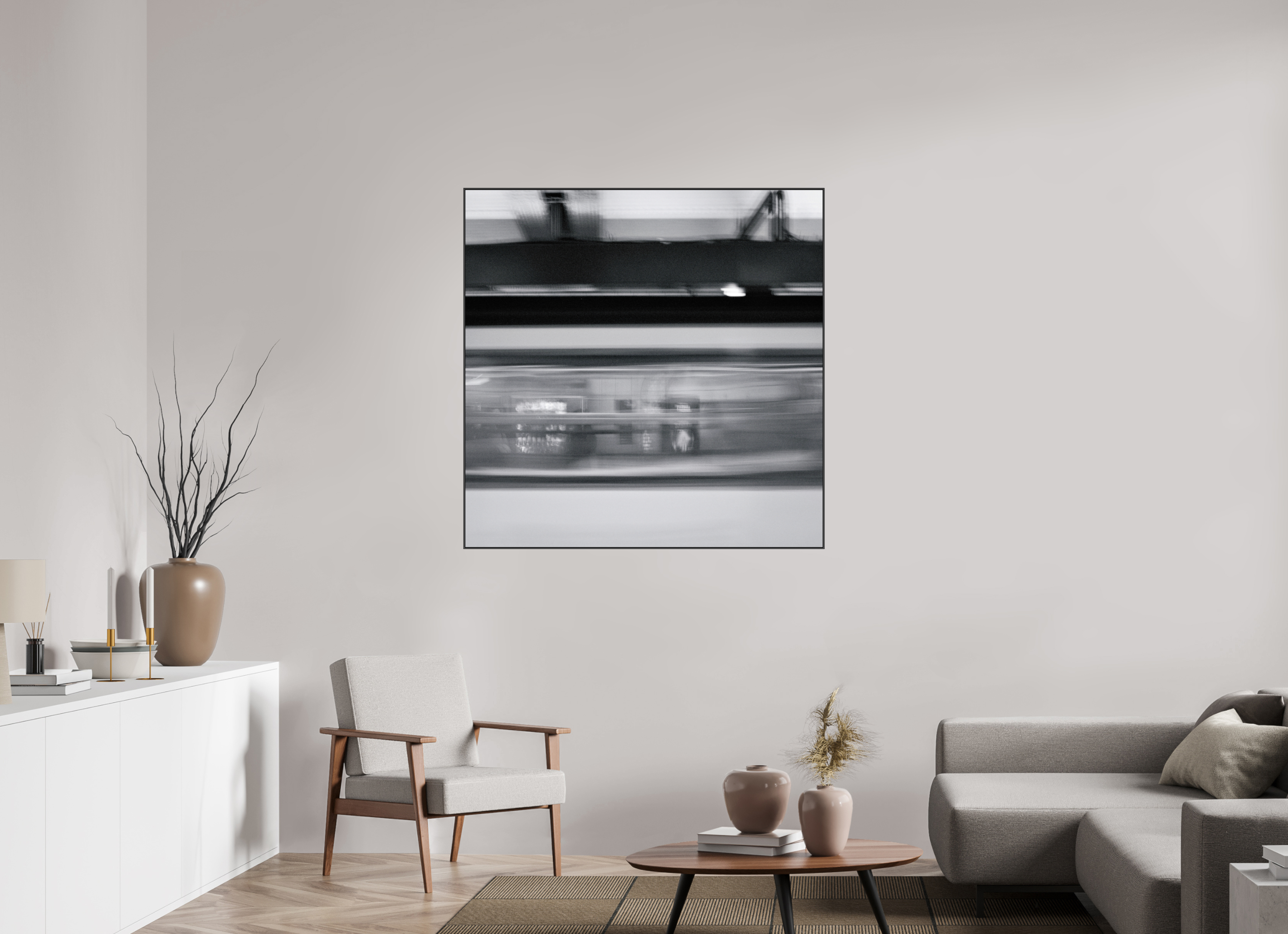 45 x 45″, Black Squared