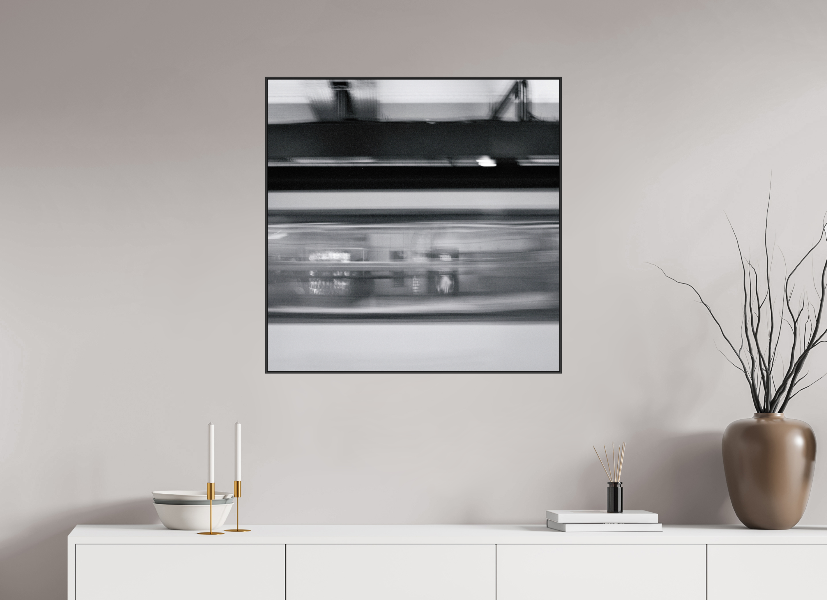 30 x 30″, Black Squared