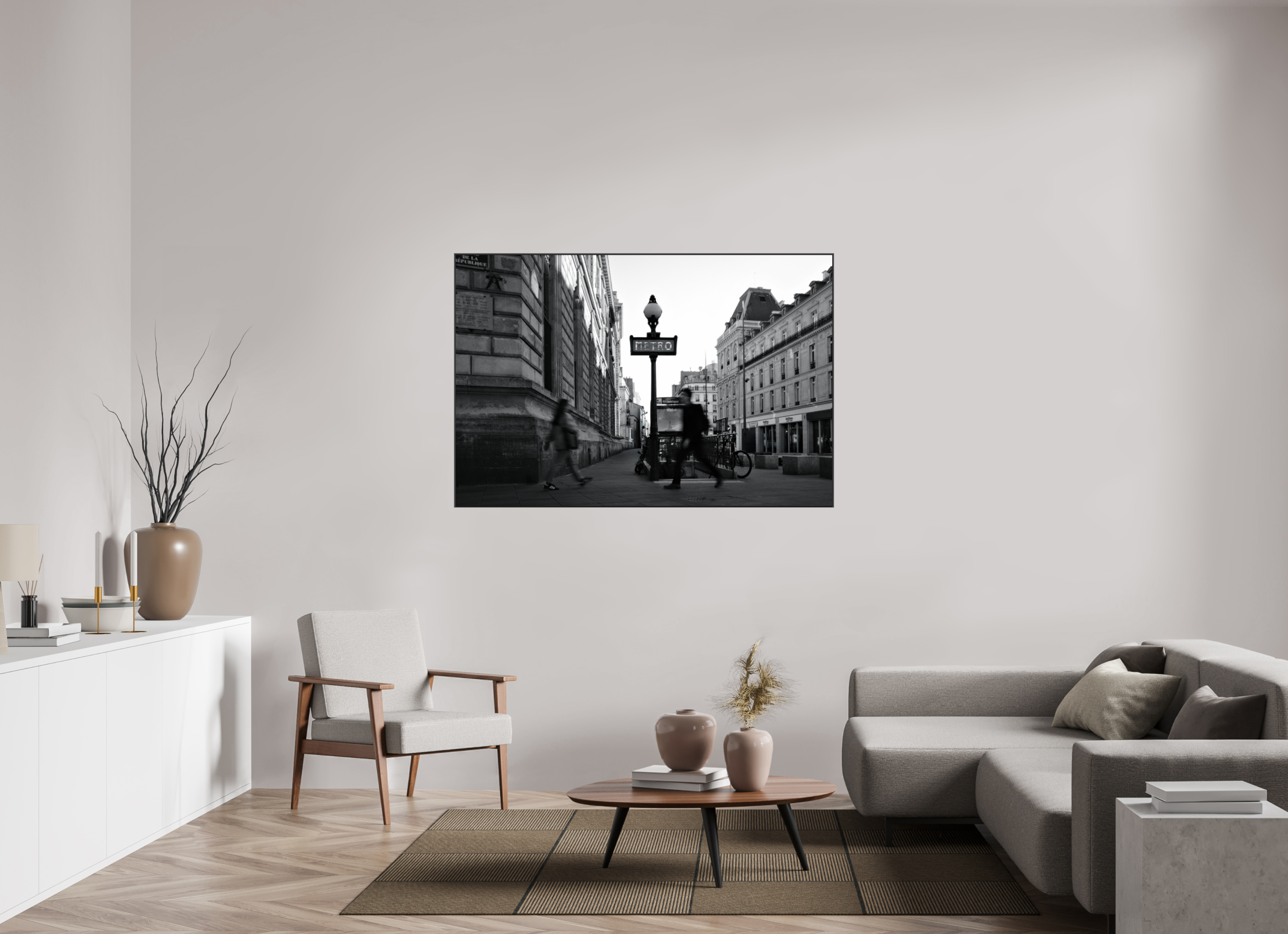 60 x 40″, Black Metros Tresdos