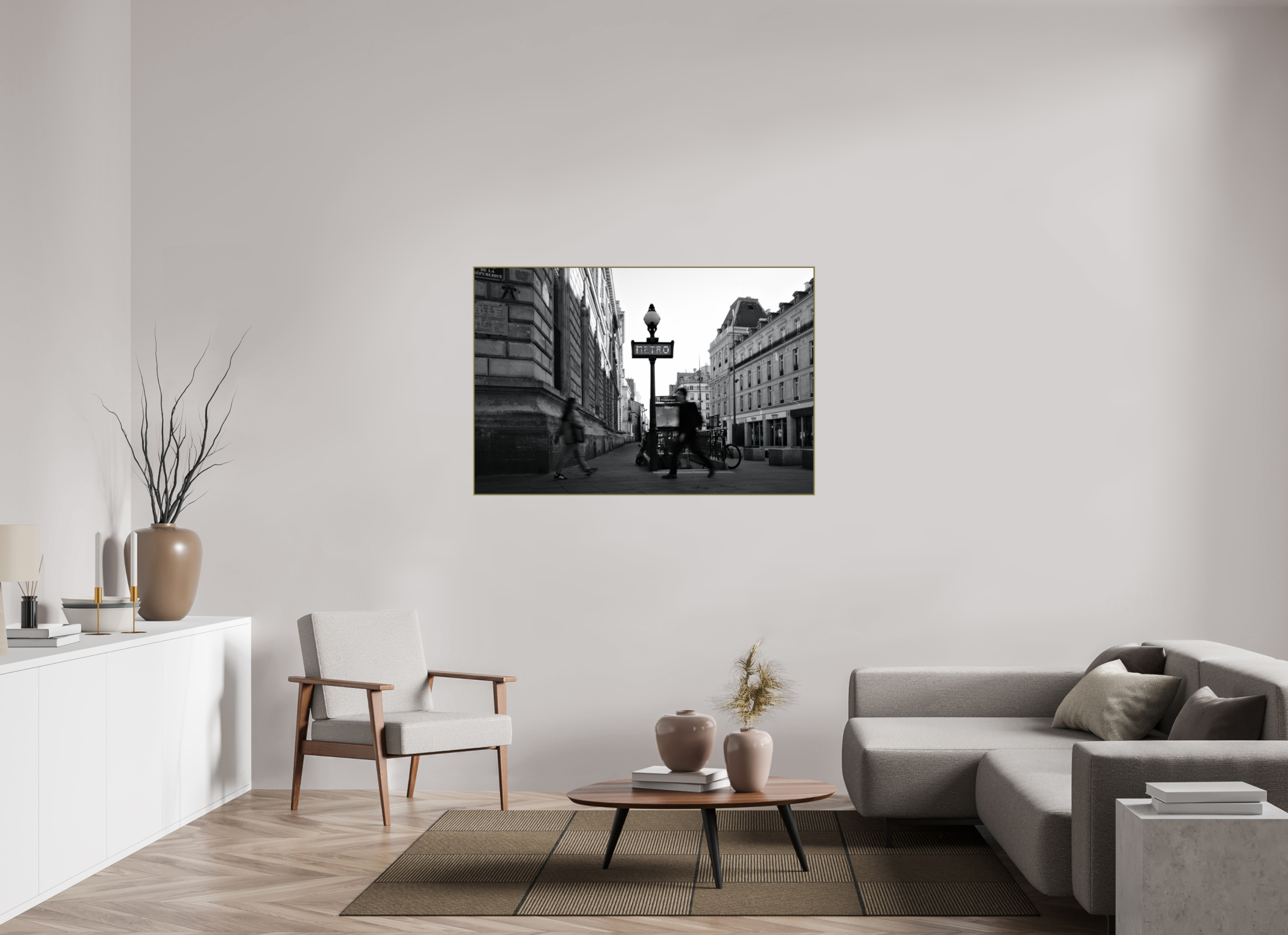 54 x 36″, Gold Metros Tresdos